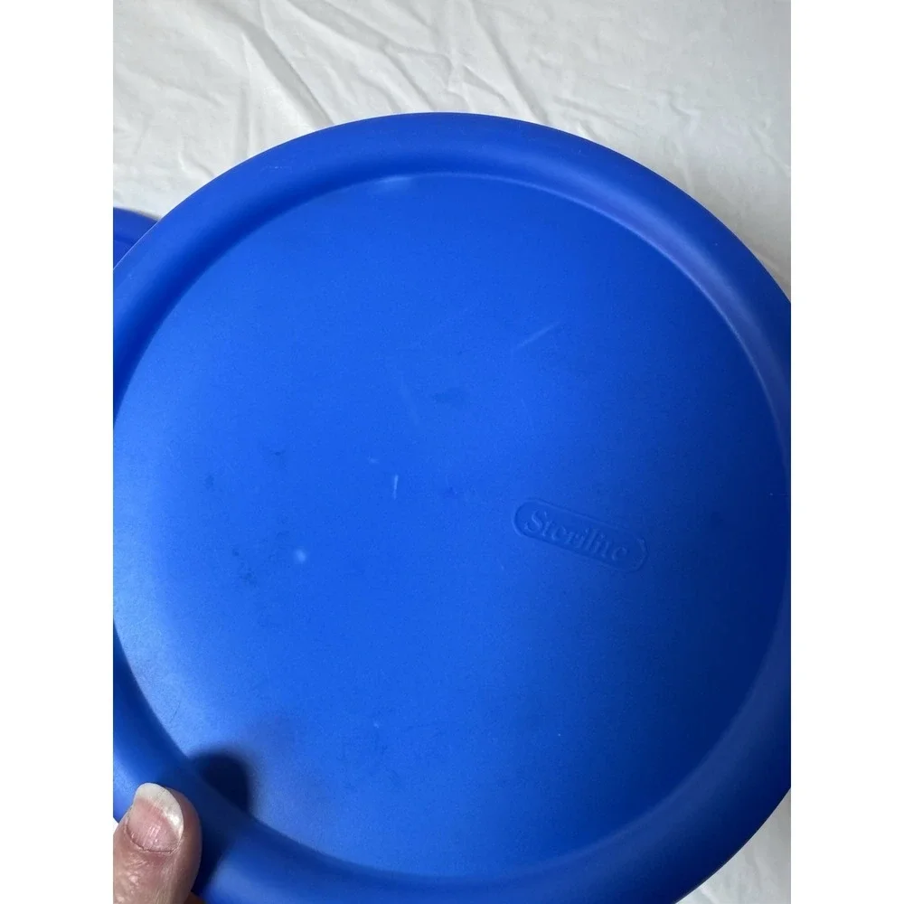2X Sterilite 747 N6-C Replacement Lids Only Blue Round 9